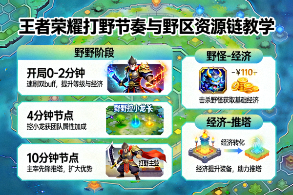 王者荣耀打野节奏与野区资源链教学画面